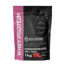 Whey Protein Concentrado 1Kg - Morango - Importado - Soldiers Nutrition