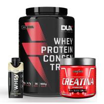 Whey Protein Concentrado - 900g - Dux + Whey Protein Shake 250ml + Creatina - 300g - Integral - Dux Nutrition