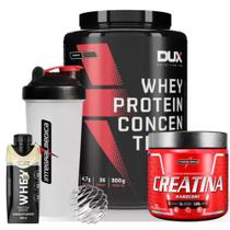 Whey Protein Concentrado - 900g - Dux + Whey Shake 250ml + Creatina - 300g - Integral + Coq - IM - Dux Nutrition
