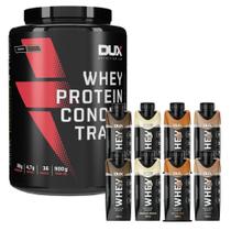 Whey Protein Concentrado 900g - Dux + Whey Shake - 250ml - Dux (08 Un - Variado) - Dux Nutrition