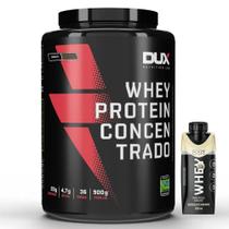 Whey Protein Concentrado 900g - Dux + Whey Shake - 250ml - Dux (Variado)