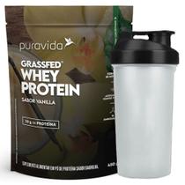 Whey Protein Concentrado Baunilha 450g Coqueteleira PuraVida