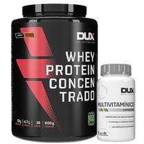 Whey Protein Concentrado Dux 900g + Multivitamínico Dux 90 cápsulas