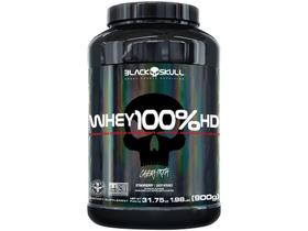 Whey Protein Concentrado Hidrolisado Isolado - Black Skull 100% HD 900g Morango