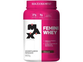 Whey Protein Concentrado Hidrolisado Isolado - Max Titanium Femini Whey 900g Chocolate