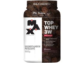 Whey Protein Concentrado Isolado Hidrolisado - Max Titanium Top Whey 3W 900g Brigadeiro