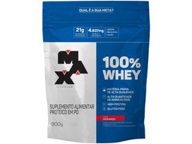 Whey Protein Concentrado Max Titanium 900g - Morango Whey Protein Concentrado Max Titanium 900g - Morango