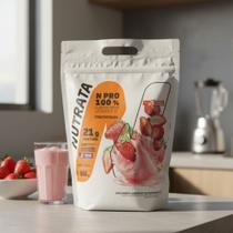 Whey Protein Concentrado Nutrata 900 g Sabor Morango Whey Protein Concentrado Nutrata 900 g Sabor Morango
