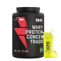 Whey Protein Concentrado Pote 900g Cappuccino Dux Nutrition + Coqueteleira (Cor Sortida) 700ml Lions