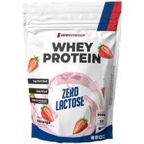 Whey Protein Concentrado Zero Lactose Morango 900g NEWNUTRITION