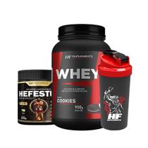 Whey Protein Cookies 900G + Pré Treino Limonada + Coq