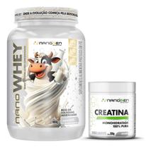 Whey Protein Creatina 300g Combo Hipertrofia Ganho Massa