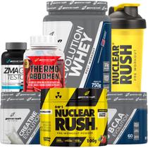 Whey Protein + Creatina + Bcaa + Pré Treino + Zma + Thermo Abdomen + Coqueteleira