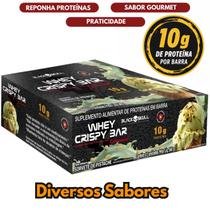 Whey Protein Crispy Bar Black Skull Caixa C/12un Recuperação Muscular, Saciedade Whey Protein Crispy Bar Black Skull Caixa C/12un Recuperação Muscular, Saciedade