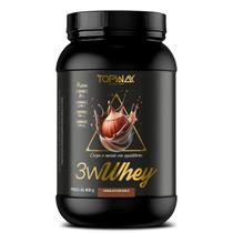 Whey protein gold 3w topway 900g sabor Avelã com Chocolate concentrado isolado e hidrolisado menos carbo