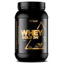 Whey Protein Gold 3W Topway Chocolate 900g Vitamina B12, D, Triptofano, Stévia e Taumatina