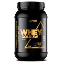 Whey Protein Gold 3W Topway Cookies 900g Vitamina B12, D, Triptofano, Stévia e Taumatina