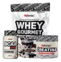Whey Protein Gourmet 907g Refil + Creatina Power 300g + BCAA 100 Caps - FN Forbis