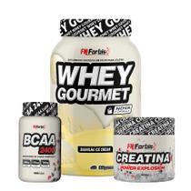 Whey Protein Gourmet Pote 907g + Creatina 300g + Glutamina 150g + Bcaa - Fn Forbis