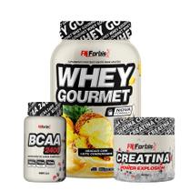 Whey Protein Gourmet Pote 907g + Creatina 300g + Glutamina 150g + Bcaa - Fn Forbis