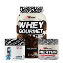 Whey Protein Gourmet Pote 907g + Creatina 300g + Glutamina 150g -FN Forbis