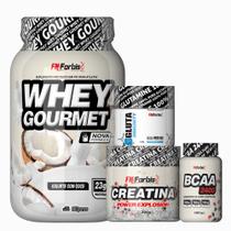 Whey Protein Gourmet Pote 907g + Glutamina 150g + Bcaa 100 Caps - Fn Forbis