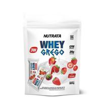 Whey Protein Grego Nutrata Refil 900g Sabor Morango com Chantilly Whey Protein Grego Nutrata Refil 900g Sabor Morango com Chantilly