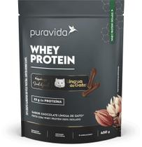 Whey Protein Isolado Chocolate Língua De Gato Puravida 450g