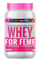 Whey protein isolado com colágeno hidrolisado 900g - morango - Fisionutri