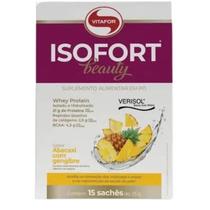 Whey Protein Isolado e hidrolisado Isofort Beauty (15 sachês de 25g) Vitafor