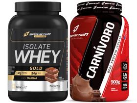 Whey Protein Isolado Hidrolisado Isolate Gold 900g + Proteína da Carne Carnívoro 900g