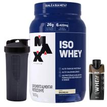 Whey Protein Isolado Isowhey 900g - Max Titanium + Whey Shake - 250ml - Dux + Coqueteleira