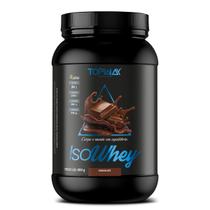 Whey protein isolado pote 900g topway sabor Chocolate suplemento alimentar