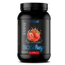 Whey protein isolado pote 900g topway sabor Morango suplemento alimentar