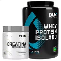 Whey Protein Isolado Sabor Chocolate Pote de 900g+ Creatina de 300g -Dux Nutrition