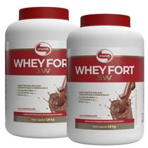 Whey Protein Isolado Whey Fort Vitafor 2 X Sabor Chocolate Concentrado Hidrolisado 900g Suplemento Alimenta