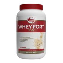 Whey Protein Isolado Whey Fort Vitafor Sabor Banana Concentrado Hidrolisado 900g L-Glutamina BCAA Suplemento Alimentar F