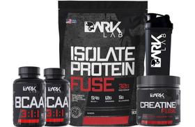 Whey Protein Isolate Fuse 900g + Creatina Fuse 150g + 2x Bcaa 60 Caps + Coq 700ml Caveira Dark Lab