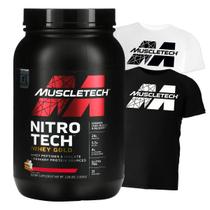Whey protein nitro tech gold 1kg + camiseta (branco p)