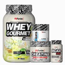 Whey Protein Pote 907g + Creatina 300g + Glutamina 150g + Bcaa 100 Cáps - Fn Forbis