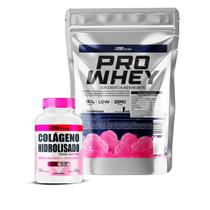 Whey Protein Refil 1Kg + Colágeno com Vitamina C 120 Cápsulas - Pro Healthy
