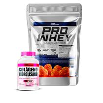 Whey Protein Refil 1Kg + Colágeno com Vitamina C 120 Cápsulas - Pro Healthy
