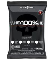 Whey protein refil whey 100% hd morango 900g - black skull