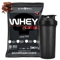 Whey Protein Turbo Black Skull Sabor Chocolate + Coqueteleira