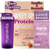 Whey Protein UP SANAVITA 3W Isolado Concentrado Hidrolisado e COQUETELEIRA Suplemento de Proteína com BCAA