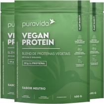 Whey Protein Vegano Neutro 3 X 450g Puravida