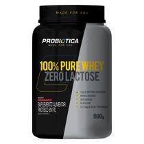 Whey sem lactose 100% pure zero 0 lactose 900g morango probiotica