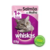 Whiskas Sachê Adulto Sabor Salmão ao Molho 85g