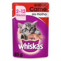 Whiskas Sachê Para Gatos Filhotes de 2 a 12 Meses Sabor Carne ao Molho 85g