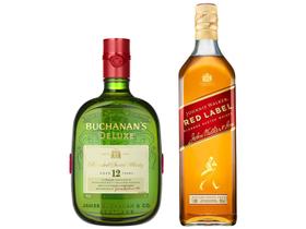 Whisky Buchanans Deluxe 12 anos Blended - 1L + Whisky Johnnie Walker Red Label Escocês 1L